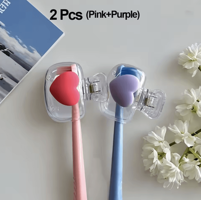 Inspire Curations Portable Toothbrush Head Covers And Protector Clips 2pcs