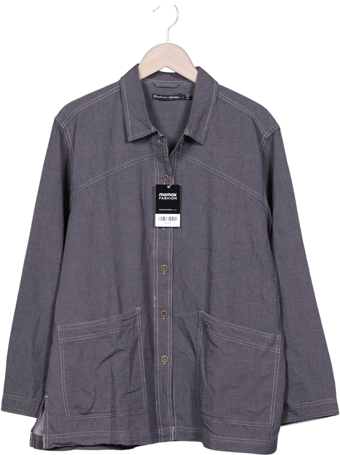 Gudrun Sjödén Damen Jacke, Grau, Gr. L, Baumwolle - Second Hand