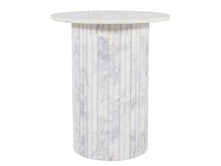 Table d’appoint en marbre LOOW Ø 46cm Blanc