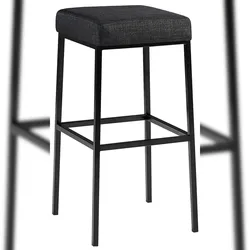 Proregal CHEFGASTRO Barhocker PALM SPRINGS Schwarz Stoff HxBxT 78x37x37cm Stoff Dunkelgrau Barstuhl