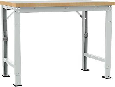 Manuflex Werkbank Profi Spezial, Tischplatte Kunststoff, 1250 x 700 mm, lichtgrau