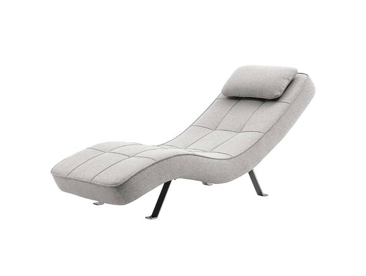 Relaxliege Long Island Grau/Silber/Hellgrau Webstoff Becca 70 x 80 x 170cm