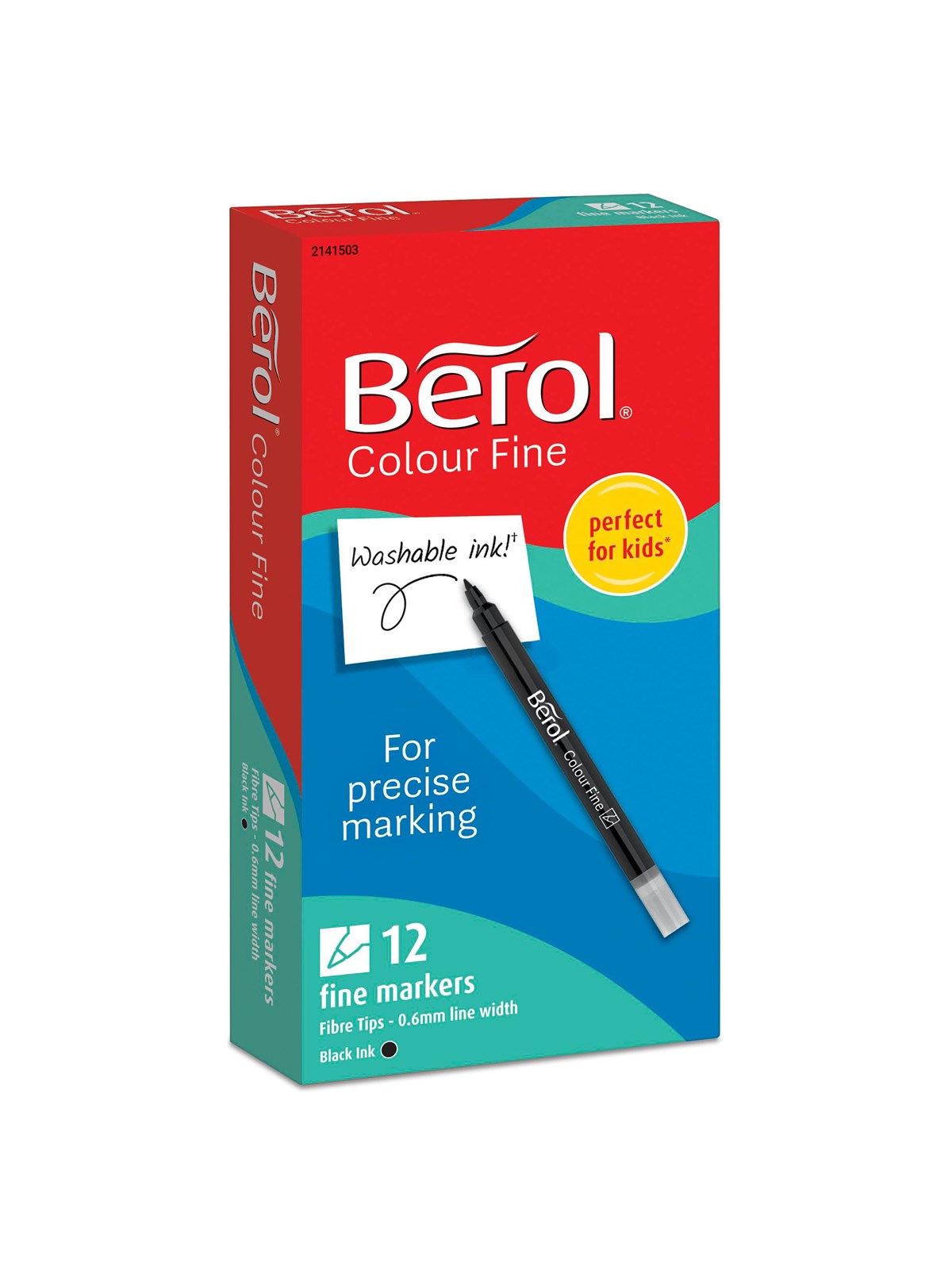 Berol Bunte, dünne Farbstifte, Strichbreite: 0,6 mm - schwarz, 12 Stifte