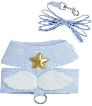 Uplifted Finds Angel Wing Pet Harness And Leash Set blue l