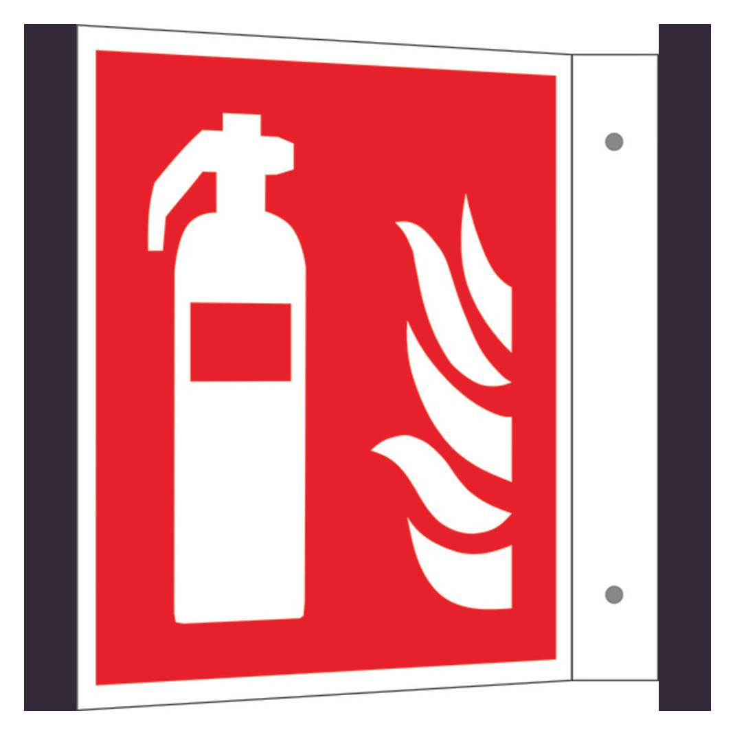 Wolk Brandschutzschild Feuerlöscher Aluminium B x H 150 mm ISO (15.A5035)