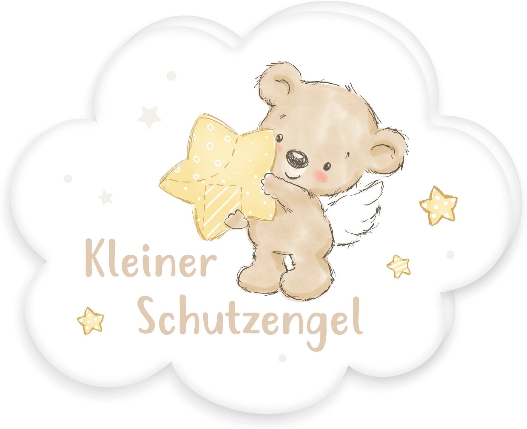 Dekokissen BABY BEST "Kleiner Schutzengel", bunt (bunt, bedruckt), B:29cm H:5cm L:33cm, Polyester, Dekokissen_Sitzkissen_Kissenhüllen, Dekokissen, hochfarbig bedruckt bunt, bedruckt B/L: 29cm x 33cm, 1 Stk.