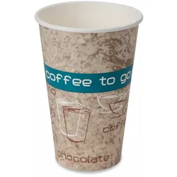 VEPATIM 200x Kaffeebecher Premium "Coffee to go" Pappe beschichtet 16oz. 400 ml
