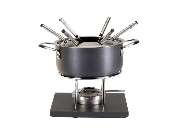 NOUVEL Fondue Grey, 9-teilig , grau (silberfarben), Fondues, Fondue