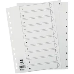 Register 1-10, A4, Plastik, weiß - Q-CONNECT KF00177