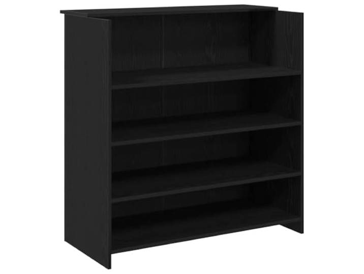HKLGBVCR Empfangsschreibtisch, Eiche, Schwarz, 100 x 50 x 103,5 cm, Holz Integrierte Arbeitsplatte, integrierte Regale, Seitenteile, technisches Holz, glatte Oberfläche, Firmenbüros, Hallen