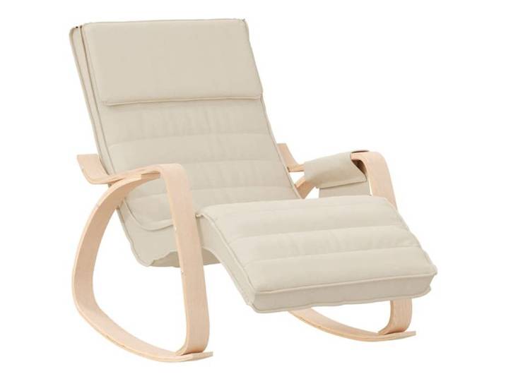NEUF 2026  CHIC Fauteuil berçante SWEETY Chaise simple Pour relax Crème Tissu 67x80x88 cm FF304
