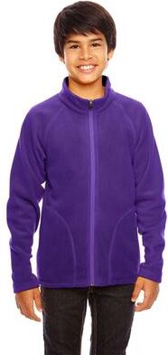 Team 365 TT90Y Youth Campus Microfleece Jacket in Sport Purple size Medium   Polyester