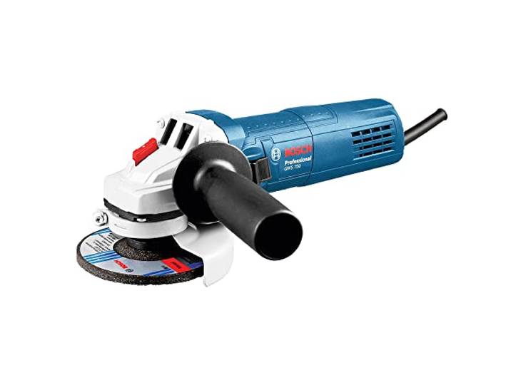 Bosch Professional meuleuse angulaire GWS 750 (Ø disque 115 mm\, puissance 750 W\, avec clé à ergots\, flasque de serrage\, écrou de serrage\, capot de protection\, poignée auxiliaire)