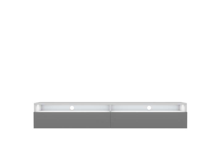 TV-Schrank Rednaw 180 cm Weiß matt / Grau Hochglanz mit