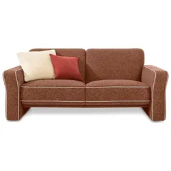 Segmüller Werkstätten Sofa 2-Sitzer groß Oskar02 Stoff Braun