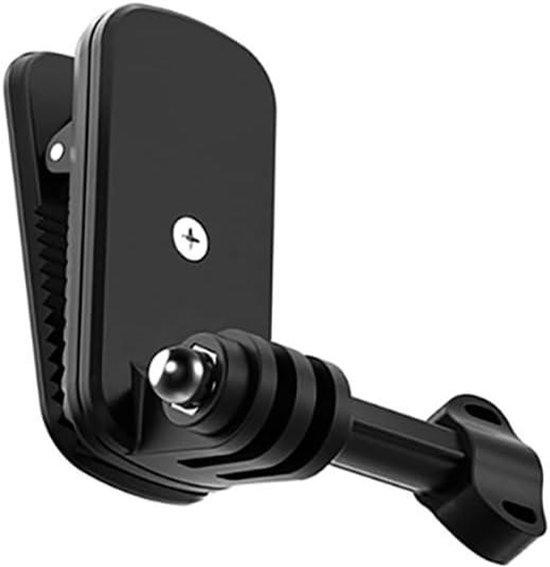 Draaibare Camera Clip Hoedclip Mount met 360 Graden Rotatie en 20cm Klemdikte - Zwart