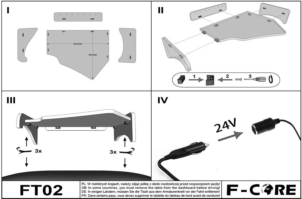 F-CORE FT02 BLACK Dash table