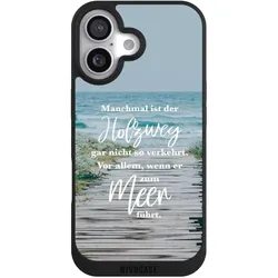 Nivocase Handyhülle für Apple iPhone 17 Hülle NIVOpure Case Schwarz Statement Strand Spruch (Apple iPhone 17), Smartphone Hülle, Schwarz