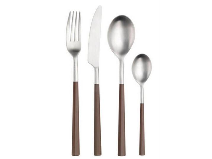 Pintinox Besteckset Hive, Edelstahl, Graubraun, Kunststoff, Metall, 16-teilig, 7x5.3x25.5 cm, ISO 9001, rostfrei, lebensmittelecht, Essen & Trinken, Besteck, Besteck-Sets
