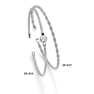 Armreif ADELIA´S "Armreif Armband aus Silber rhodiniert rhodiniert", silber, Armbänder, Damen, Silber 925 (Sterlingsilber), Armreif, mit Zirkonia
