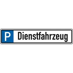 Schild I Parkplatzreservierungsschild Dienstfahrzeug, mit Befestigungsset 2, 520x110mm