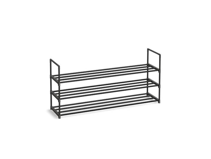 Hansiro Schuhregal Windhoek, Schwarz, Kunststoff, 116x55x30 cm, Garderobe, Schuhaufbewahrung, Schuhregale