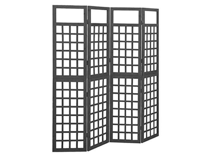 vidaXL Tannenholz Massiv Paravent Spalier 4-TLG. Rankhilfe Raumtrenner Raumteiler Trennwand Umkleide Sichtschutz Spanische Wand Schwarz 161x180cm