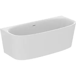 Ideal Standard D-Form-Badewanne Dea, weiß, 1800x800x475/610 mm, mit Ablauf und Überlauf, Sanitär-Acryl