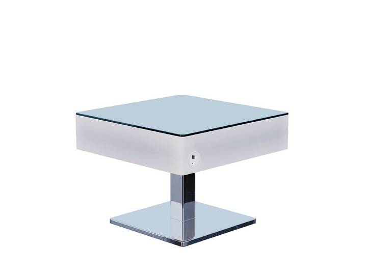 GGMMÖBEL Bistrotisch Coozy Polycarbonat (1 Stück), Quadratisch Aussen Energiesparend/Farben einstellbar/USB Anschluss