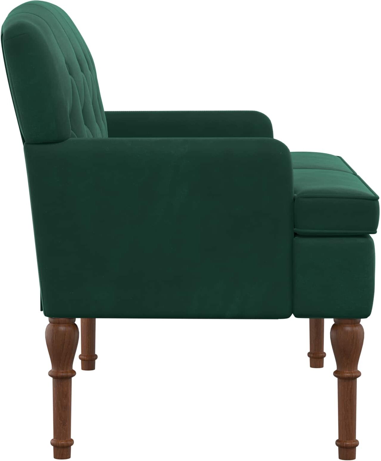 vidaXL Canapé love seat avec capitonnage en boutons Vert foncé