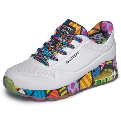 Sneaker SKECHERS "UNO-", Damen, Gr. 38, weiß, kombiniert, Lederimitat, Schuhe Sneaker, Freizeitsneaker, Halbschuh mit Schnürung
