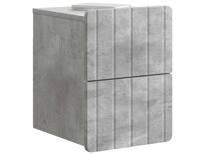 KTHLBRH Wand-Nachtschrank mit Schublade, 2 Stück, grau Beton Platzsparendes Design, Wandmontage, Holzrahmen, einfache Installation, für Schlafzimmer