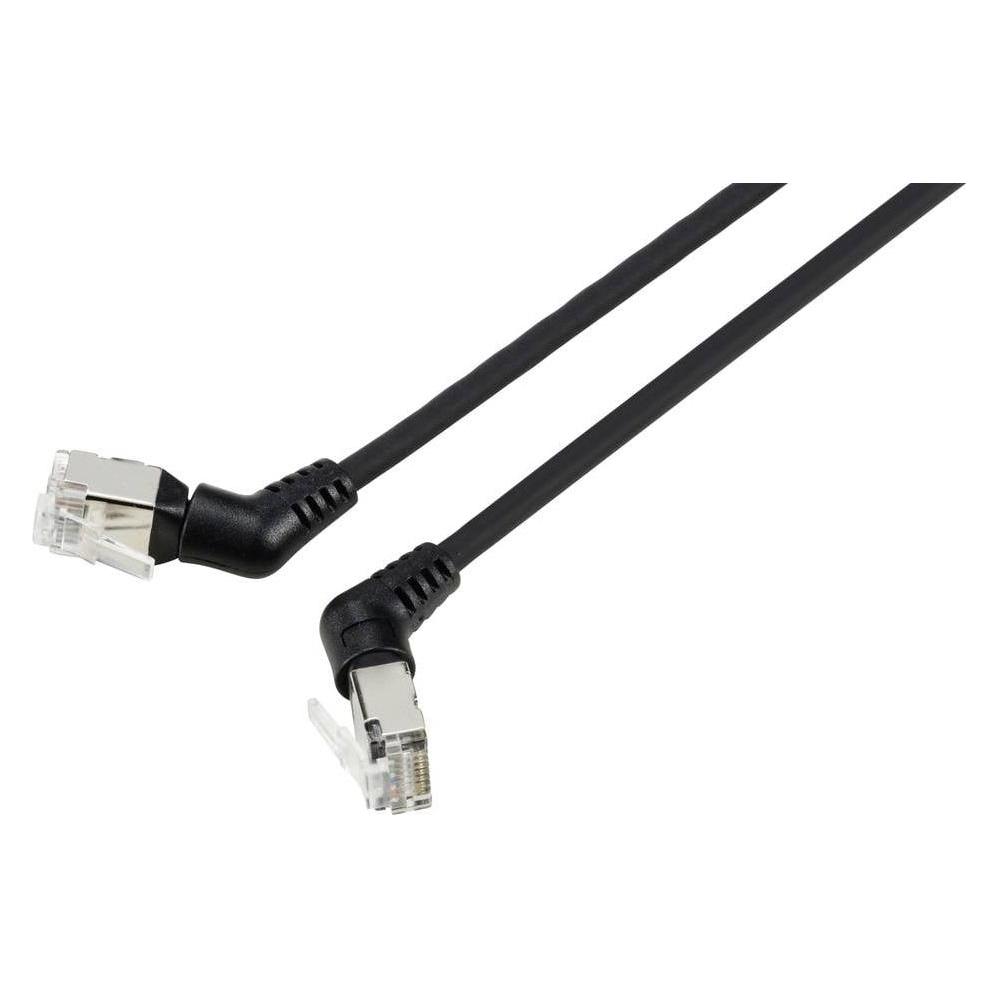 Renkforce RF-6071546 RJ45 Netzwerkkabel, Patchkabel CAT 6a F/UTP 0.50 m Schwarz (F/UTP, CAT6a, 0.50 m) (RF-6071546)