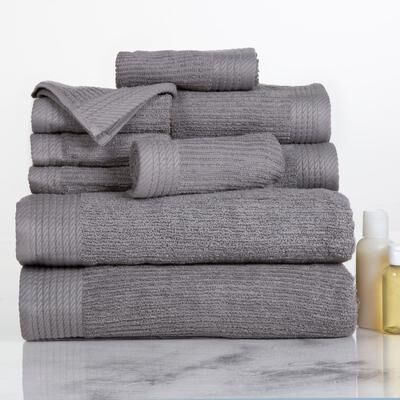 10-Piece Bath Towel Set by Lavish Home (Silver)