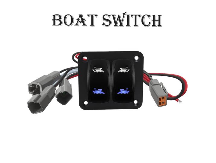 Onglets de garniture Led, double interrupteur à bascule 12-24V 20A, étanche IP67, bascule momentanée, panneau de commutation marin, Kit de câblage rétro-éclairé
