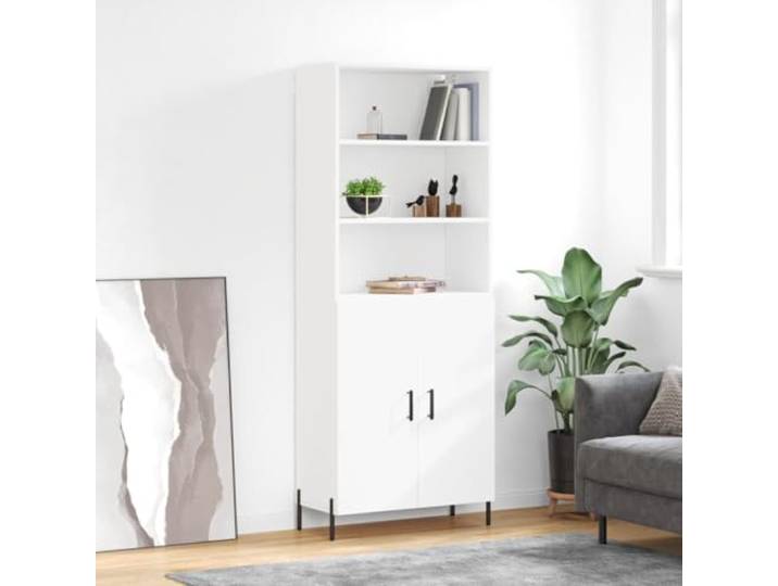 WXGTBKPR Highboard, Aufbewahrungsschrank aus Holzwerkstoff, 69.5x34x180 cm Stabiler Stand, Viel Stauraum, Modernes Design, Inklusive Metallfüße