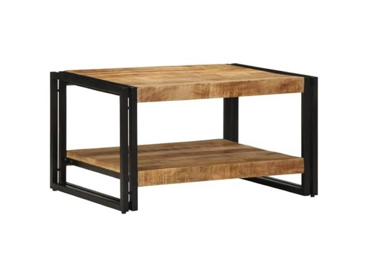 Couchtisch 70x50x38cm Massivholz Mango mit Rahmen Massivholz Mangoholz, Eisenrahmen, Tischplatte 70x50x38cm, leicht zu reinigen, einzigartige Maserung, für Wohnzimmer