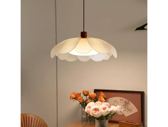 Français Simple acrylique LED fleur suspension lampe cuisine Restaurant étude salon chambre lustre maison atmosphère lumière décor