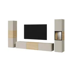 Wohnwand   ¦ beige ¦ Maße (cm): B: 240 H: 130