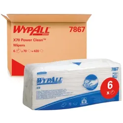 WypAll X70 Power Clean Wischtücher im Karton mit 6 Beuteln à 70 Tücher