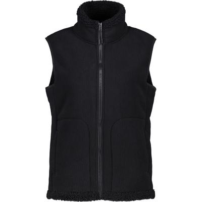 Fellimitatweste ALIFE & KICKIN "Damen EstherAK T Fellimitatweste, Weste", Damen, Gr. L, schwarz, 100% Polyester, Westen, Gerippte Strickoptik mit Stehkragen und Eingrifftaschen
