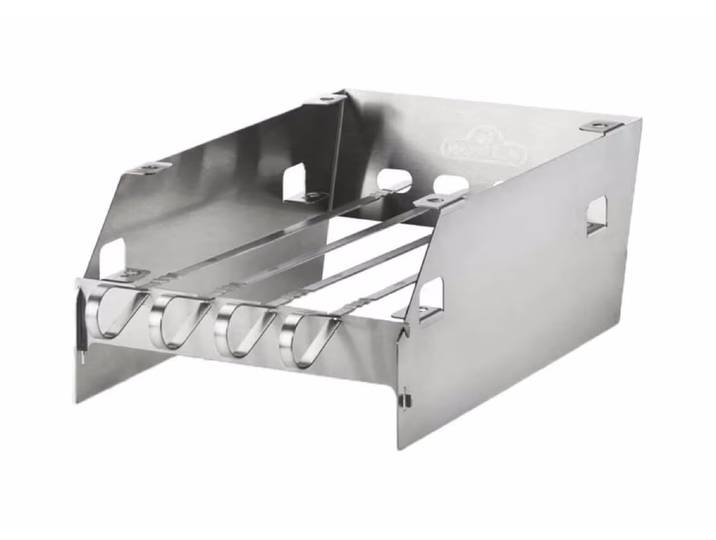 Napoleon Windschutz für Sizzle Zone gross (mit Edelstahl-Grillspiesse) Windschutz Seitenbrenner – Grill Ablage/Grill Rollwagen/Grill Erweiterung