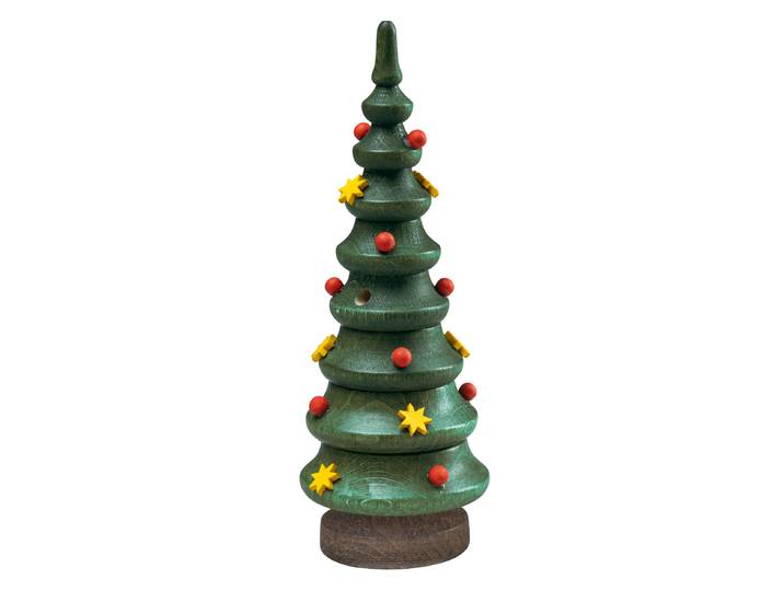 Räuchermännchen SAICO ORIGINAL Räucher-Weihnachtsbaum inkl. 5 Räucherkerzen Tannenduft , grün, H:18cm L:6cm T:6cm, Holz, Räucherdeko, Räuchermännchen, BxHxT: 6x18x6 cm