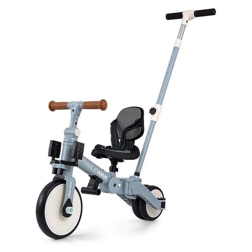 Mally Milly Optimus Max 5-in-1-Dreirad mit Führungsschiene, Denim (6266)