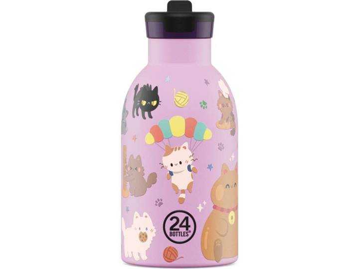 Thermosflasche 24 Bottles Meow Friends Edelstahl H 16.5 cm 330 ml