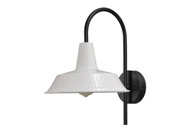 Retro witte muurlamp Industria 32cm zwart met witte kap Masterlight - 3545-05-06-06