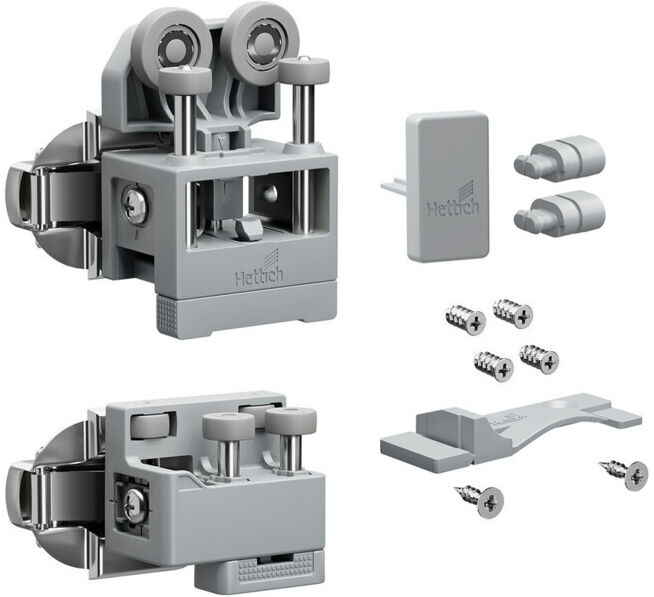 Hettich Set WLL PC, moyen, avec SA, gauche, gris (9339382)
