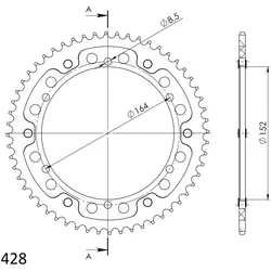 Supersprox Stealth-Kettenrad 428 56Z (Silber)