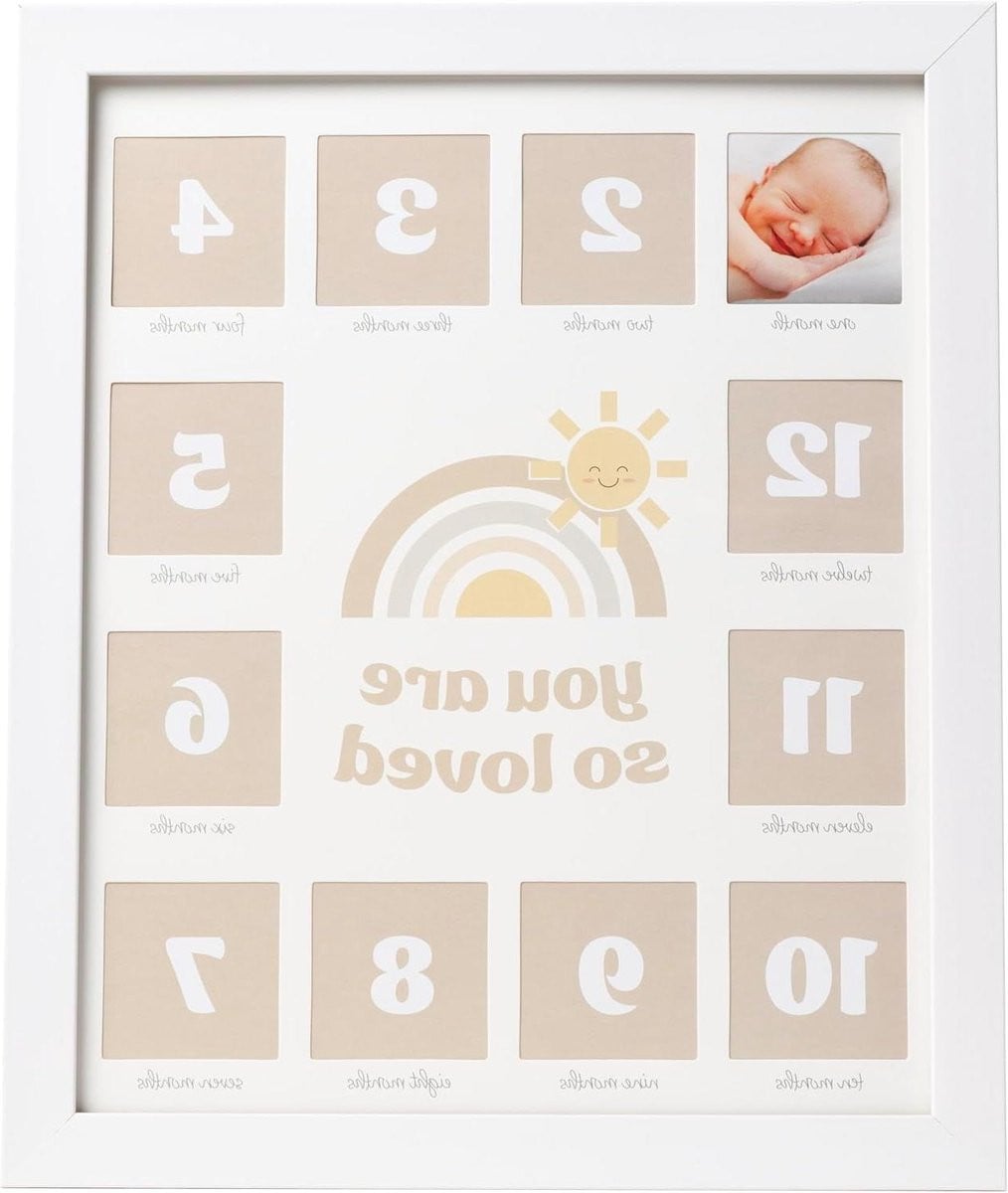 Mijn Eerste Jaar Fotolijst voor Baby Mijlpalen met Twaalf Fotogaten