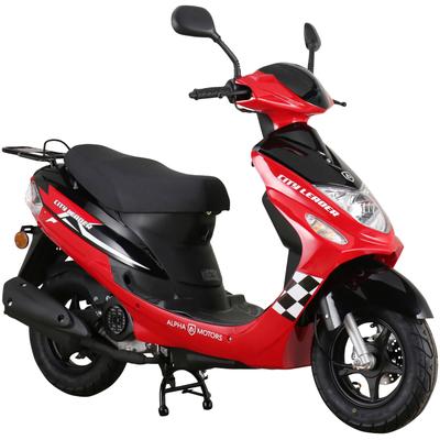 Motorroller ALPHA MOTORS "CityLeader", rot (rot, schwarz), Motorroller, 45 km/h, B:68cm H:105cm L:183cm